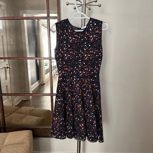 Akris Punto-Crewneck Short-Sleeve Fit-and-Flare Print Dress